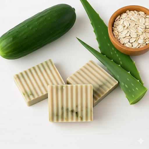 Savon Artisanal au Concombre et Aloe Vera
